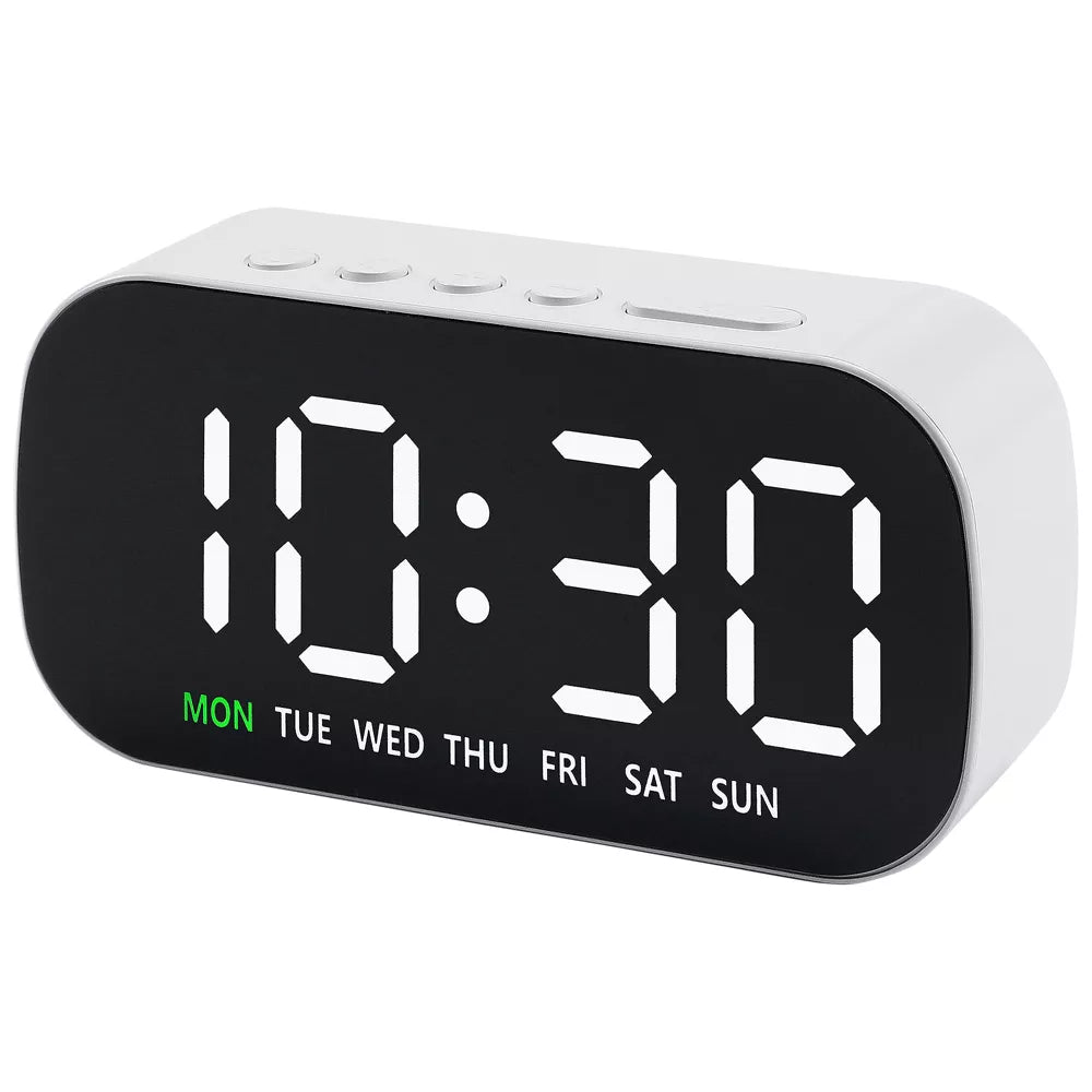 Dual Alarm Digital Clock with 5-Level Brightness and Snooze Function