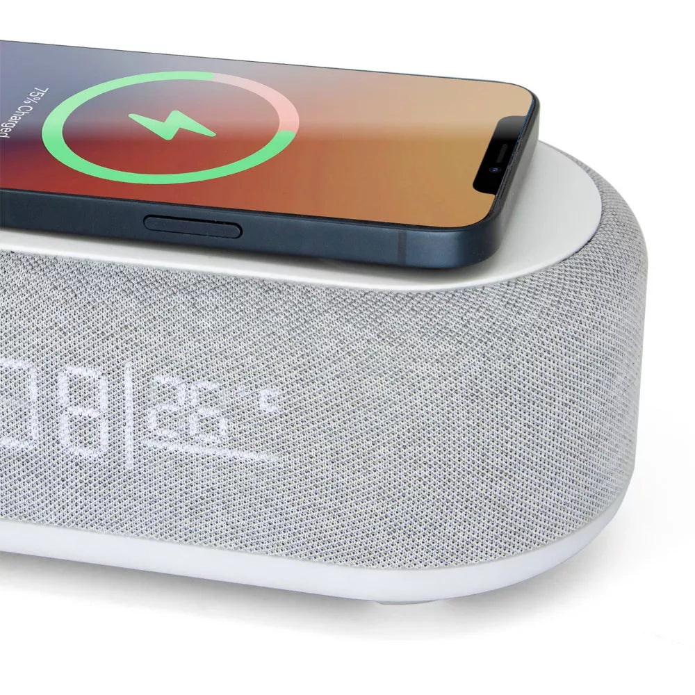 Wireless Speaker Digital Alarm Clock with Wireless Charging and LED Display