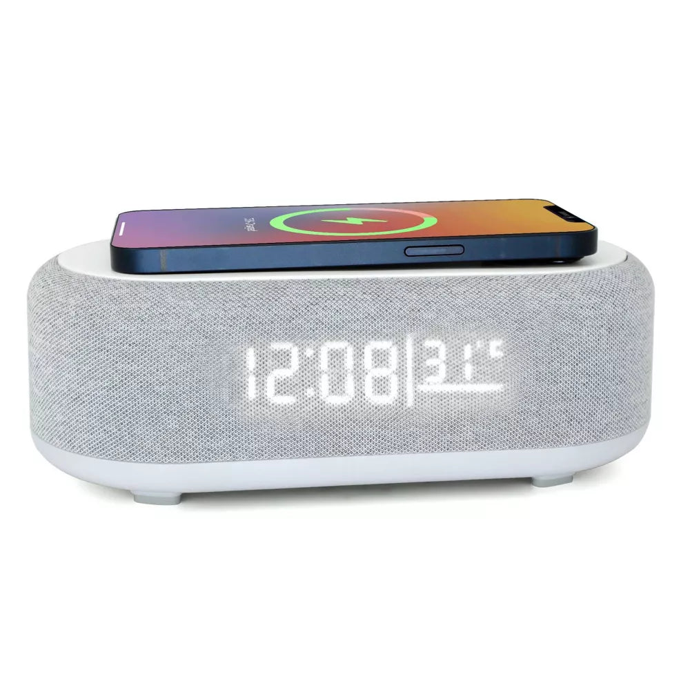 Wireless Speaker Digital Alarm Clock with Wireless Charging and LED Display