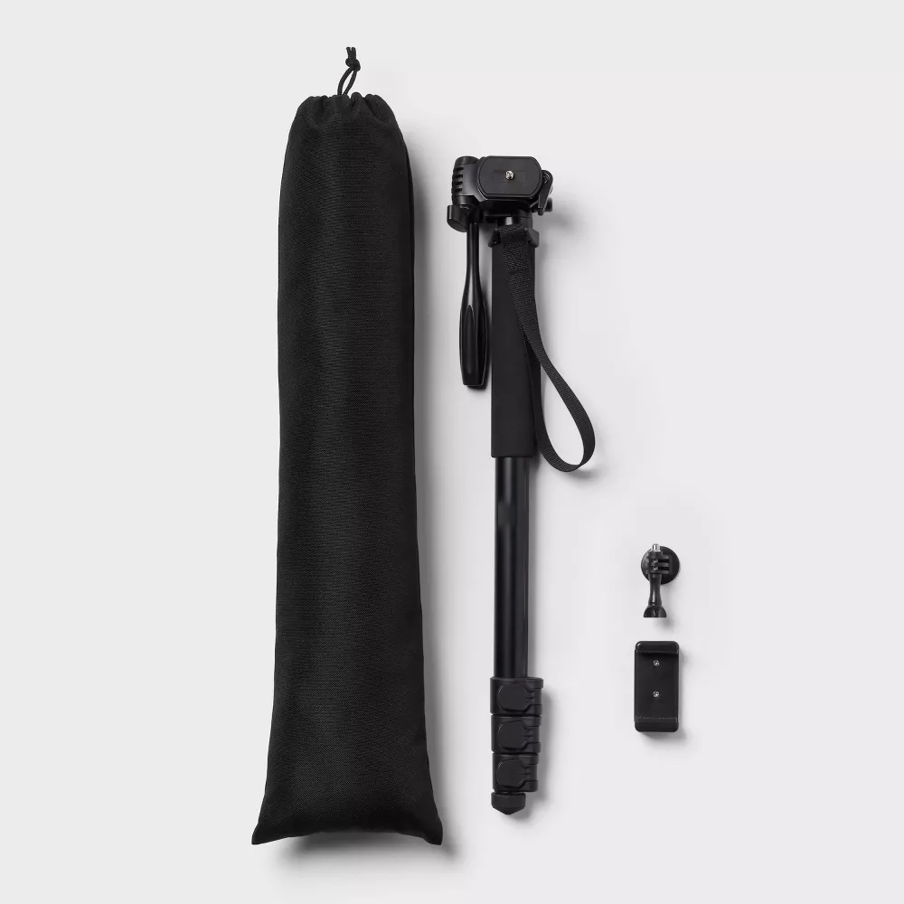 63 Inch Camera Monopod with 3-Way Panhead and Quick Release Plate